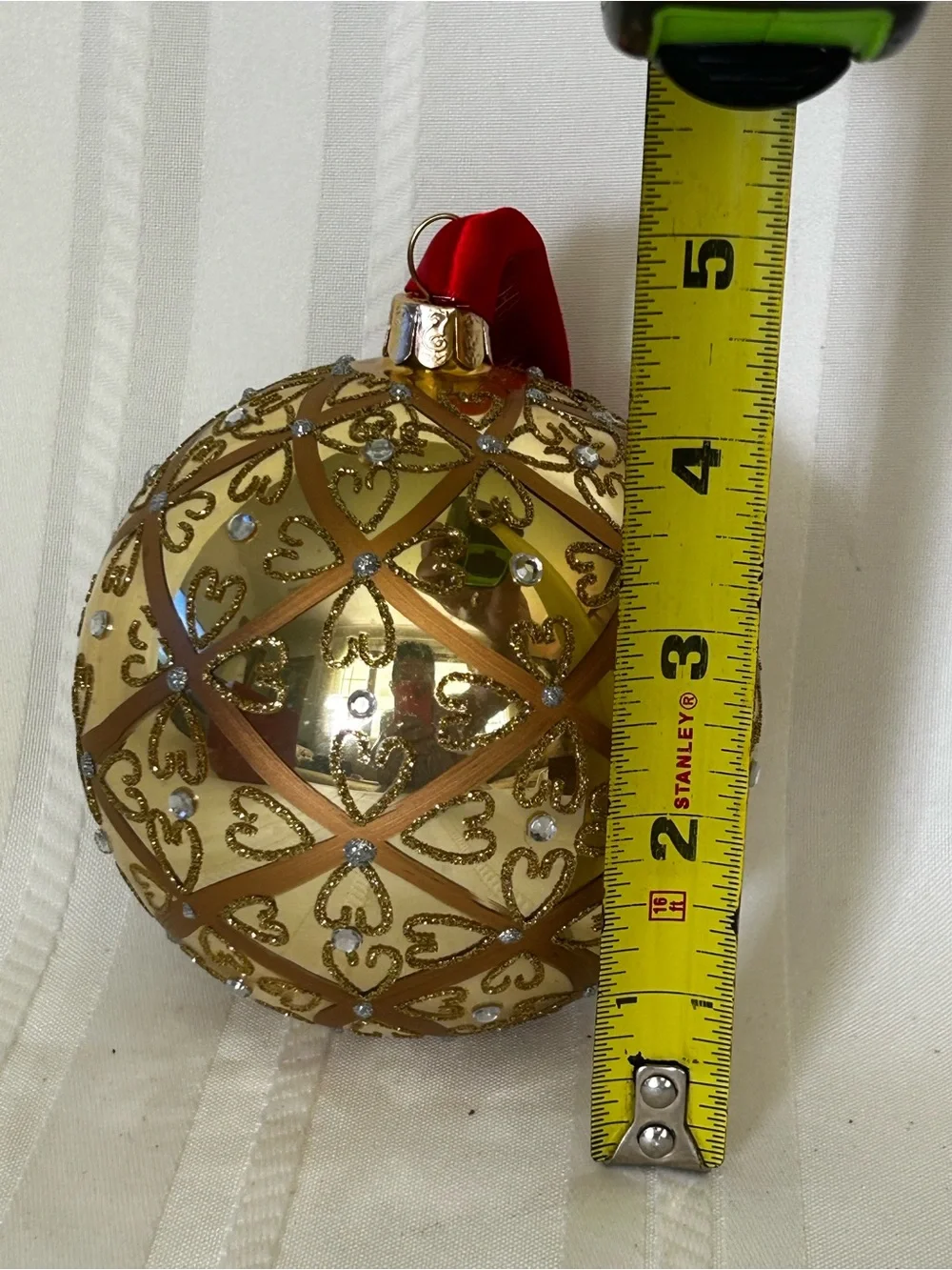 Waterford Crystal Holiday Heirlooms Gold Celtic Glass Ball Hand Blown Ornament